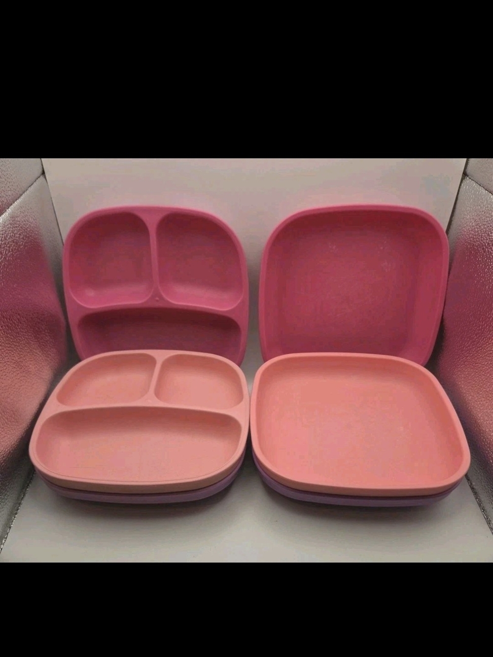RePlay Divided Plates And 3 Plates Toddler Kids Stackable BPA Free USA 7.5"